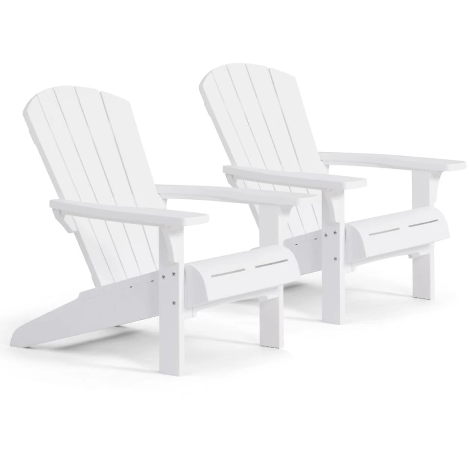 Keter Troy Adirondack Tuinstoel - Set Van 2 - 85x80x96.5cm - Wit 3 Keter Troy Adirondack Tuinstoel - Set Van 2 - 85x80x96.5cm - Wit
