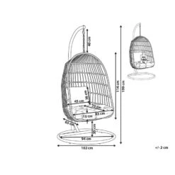 Beliani Hangstoel ALLERA - Wit Polyester -Meubelpromotie 1000042134 0102