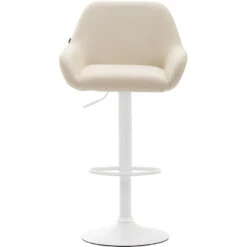 CLP Set Van 2 Barkrukken Braga Wit Frame Kunstleer - Crème 8 CLP Set Van 2 Barkrukken Braga Wit Frame Kunstleer - Crème -Meubelpromotie 1000043276 0102