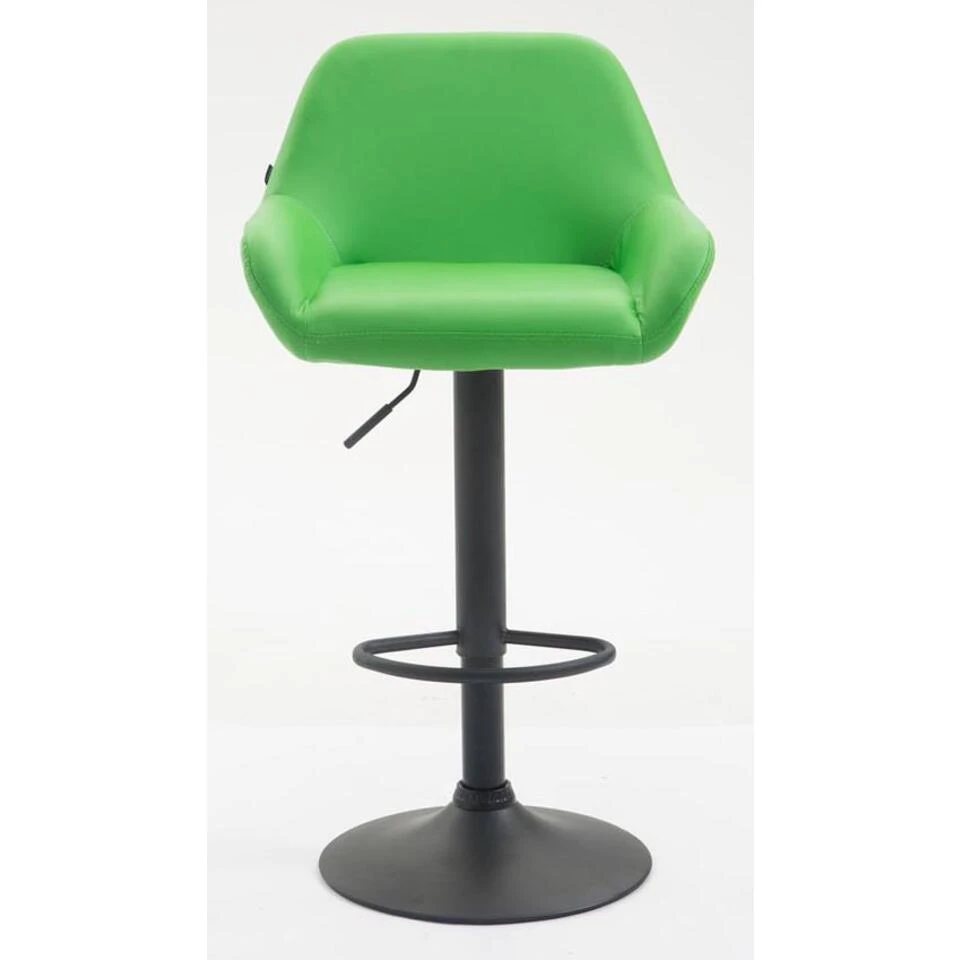 CLP Set Van 2 Barkrukken Braga Zwart Frame Kunstleer - Groen 4 CLP Set Van 2 Barkrukken Braga Zwart Frame Kunstleer - Groen - Afbeelding 2