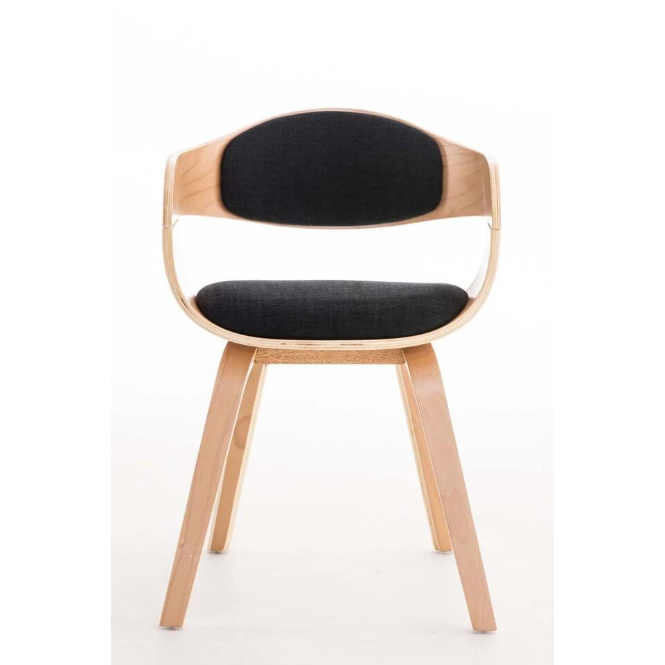 CLP Eetkamerstoel Kingston Natura Frame Stof - Zwart 4 CLP Eetkamerstoel Kingston Natura Frame Stof - Zwart - Afbeelding 2