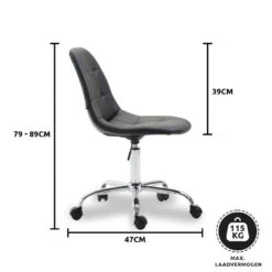 Clp Bureaustoel Reims Kunstleer Zwart -Meubelpromotie 1000050242 0103