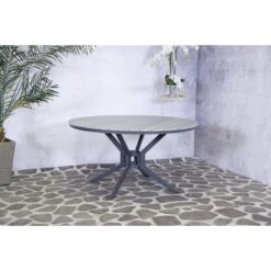 SenS-Line - Jersey Tuintafel Grey Ø140 Cm - Grijs -Meubelpromotie 1000050318 0101