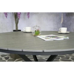 SenS-Line - Jersey Tuintafel Grey Ø140 Cm - Grijs -Meubelpromotie 1000050318 0102