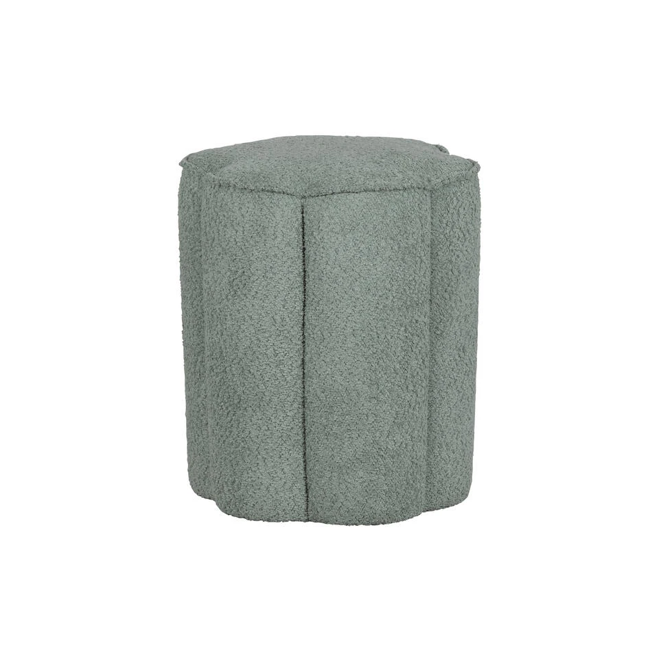 WOOOD Ollie Poef - Polyester - Aqua - 46x40x40 6 WOOOD Ollie Poef - Polyester - Aqua - 46x40x40 - Afbeelding 4