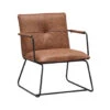 Industriële Fauteuil Hailey Cognac Ecoleder - Leder - Bruin 2 Industriële Fauteuil Hailey Cognac Ecoleder - Leder - Bruin -Meubelpromotie 1000055276