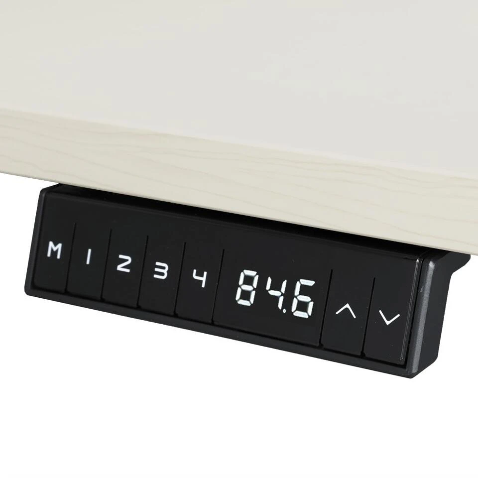 Elektrisch Verstelbaar Bureau - 160x80 Cm - Dual Motor - Zwart / Licht Eiken 4 Elektrisch Verstelbaar Bureau - 160x80 Cm - Dual Motor - Zwart / Licht Eiken - Afbeelding 2