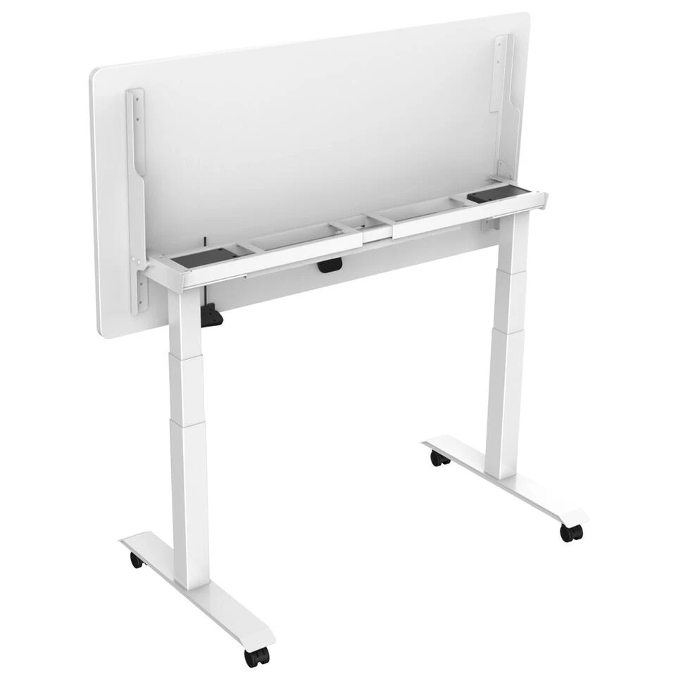 Elektrisch Verstelbaar, Opklapbaar En Verrijdbaar Bureau - 180x80 Cm - Wit 4 Elektrisch Verstelbaar, Opklapbaar En Verrijdbaar Bureau - 180x80 Cm - Wit - Afbeelding 2