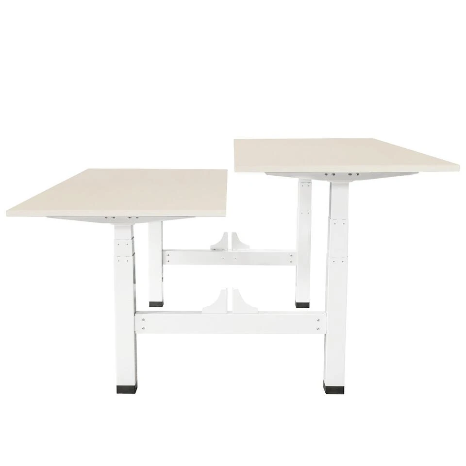Elektrisch Verstelbaar Duo Bureau - 160x80 Cm - Two Dual Motor - Wit / Licht Ei 4 Elektrisch Verstelbaar Duo Bureau - 160x80 Cm - Two Dual Motor - Wit / Licht Ei - Afbeelding 2