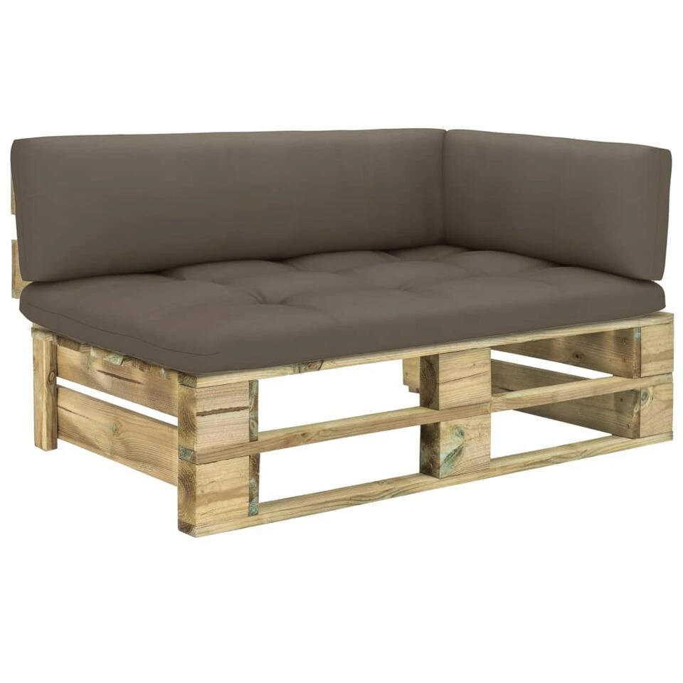 VidaXL Tuinhoekbank Pallet Groen Geïmpregneerd Grenenhout 3 VidaXL Tuinhoekbank Pallet Groen Geïmpregneerd Grenenhout