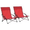 VidaXL Strandstoelen 2 St Inklapbaar Stof Rood -Meubelpromotie 1000056441