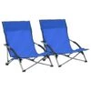 VidaXL Strandstoelen 2 St Inklapbaar Stof Blauw 2 VidaXL Strandstoelen 2 St Inklapbaar Stof Blauw -Meubelpromotie 1000056442