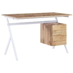 Beliani Bureau ASHLAND - Lichte Houtkleur Mdf