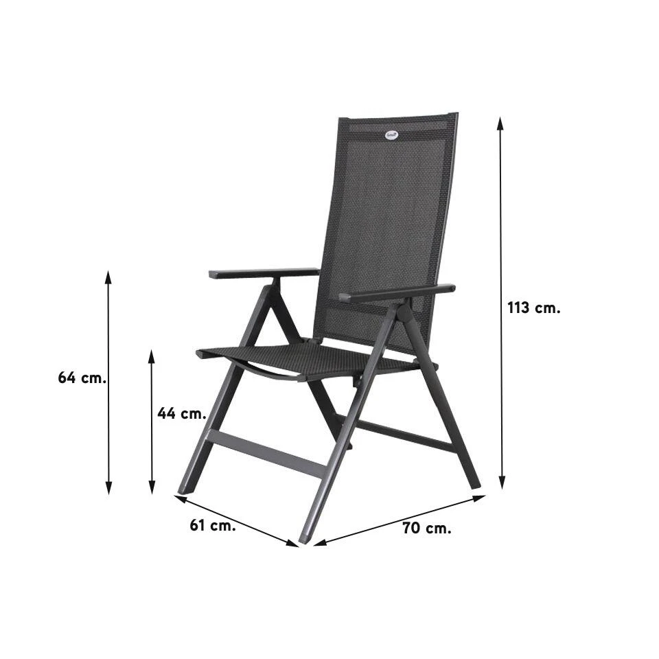Hartman Verstelbare Tuinstoel Napoli - Aluminium Armleuning 4 Hartman Verstelbare Tuinstoel Napoli - Aluminium Armleuning - Afbeelding 2