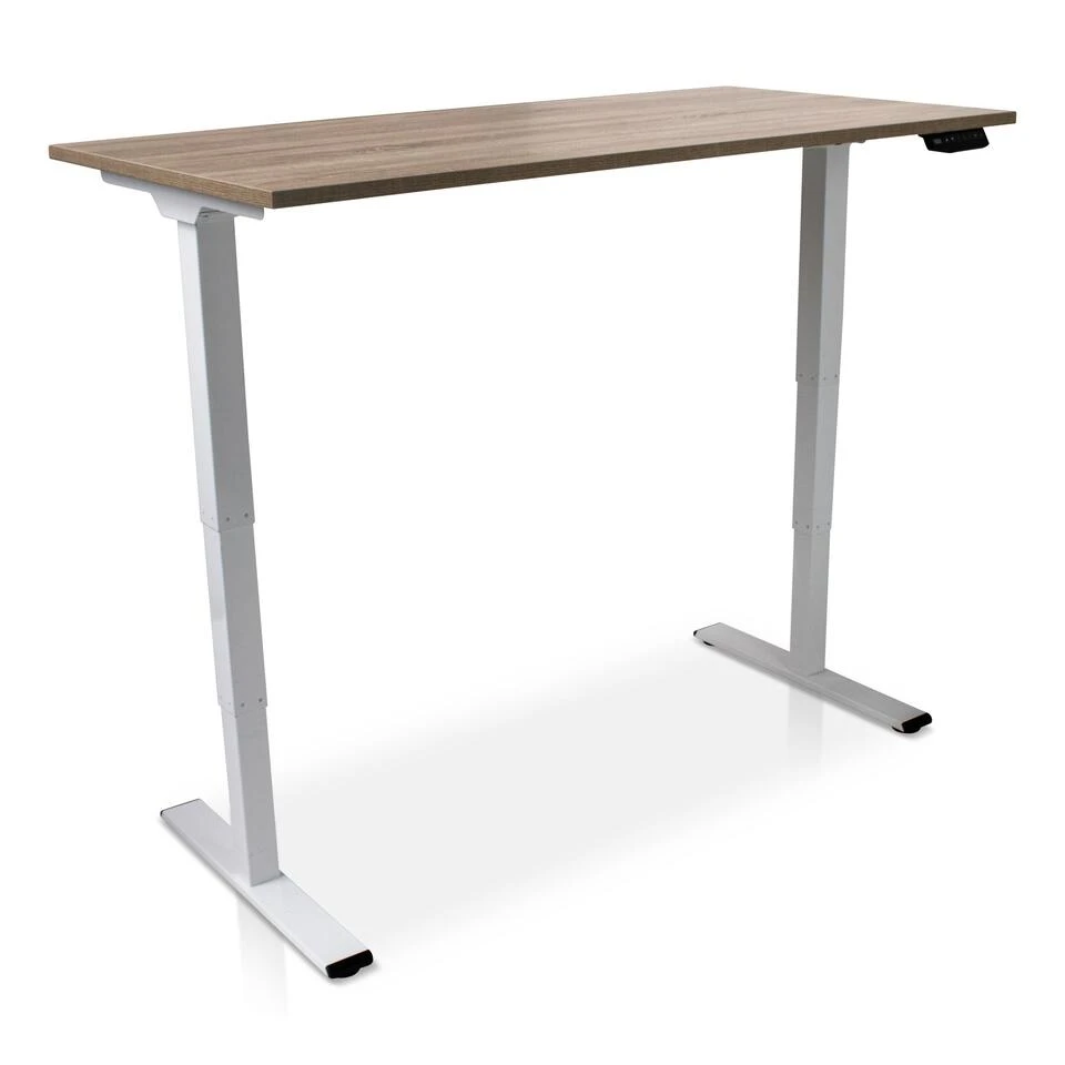 MRC COMFORT Elektrisch ARBO Zit-sta Bureau - 180x80cm - Wit - Midden Eiken 4 MRC COMFORT Elektrisch ARBO Zit-sta Bureau - 180x80cm - Wit - Midden Eiken - Afbeelding 2