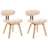 VidaXL Eetkamerstoelen 2 St Gebogen Hout En Kunstleer Crèmekleurig -Meubelpromotie 1000060883