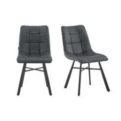 Furnihaus Eetkamerstoel Dexx - Antraciet - Set Van 2