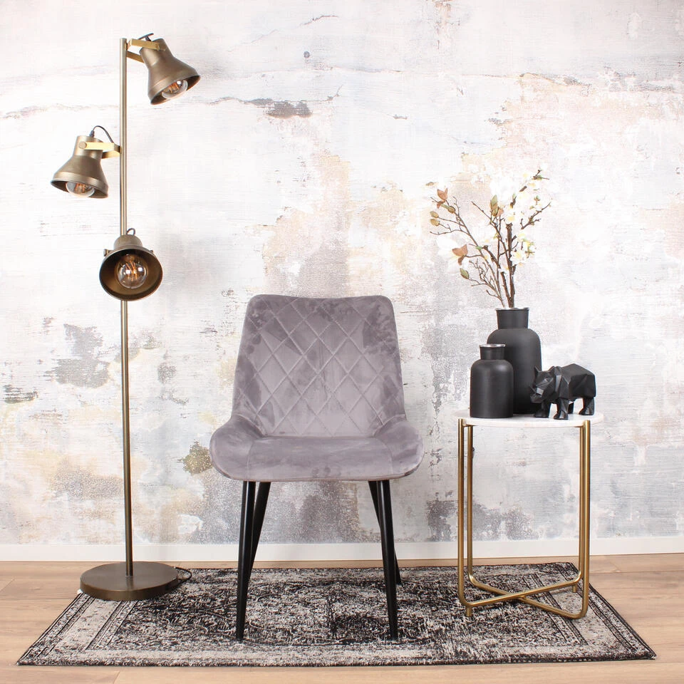 DS4U® Benito Eetkamerstoel 2.0 - Stof - Grijs 5 DS4U® Benito Eetkamerstoel 2.0 - Stof - Grijs - Afbeelding 3