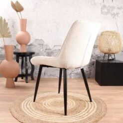 DS4U® Benito Eetkamerstoel 2.0 - Stof - Wit -Meubelpromotie 1000069483 0103