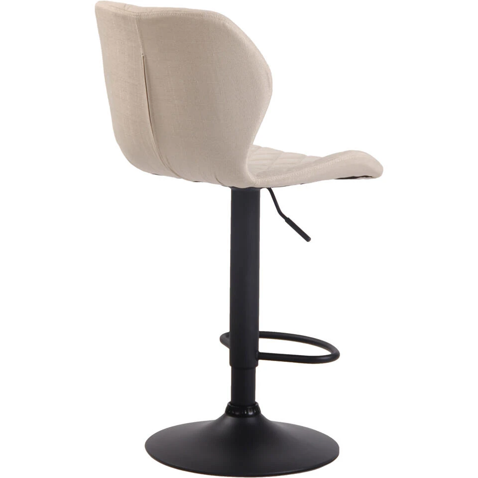 CLP Barkruk Cork Zwart Frame Stof Crème 6 CLP Barkruk Cork Zwart Frame Stof Crème - Afbeelding 4