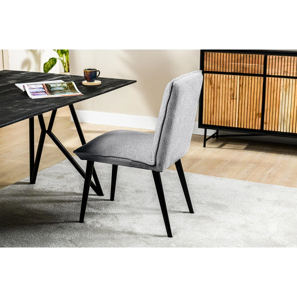 Giga Meubel Eetkamerstoel Grijs - Zithoogte 50cm - Stoel Javairo Heaven 5 Giga Meubel Eetkamerstoel Grijs - Zithoogte 50cm - Stoel Javairo Heaven - Afbeelding 3