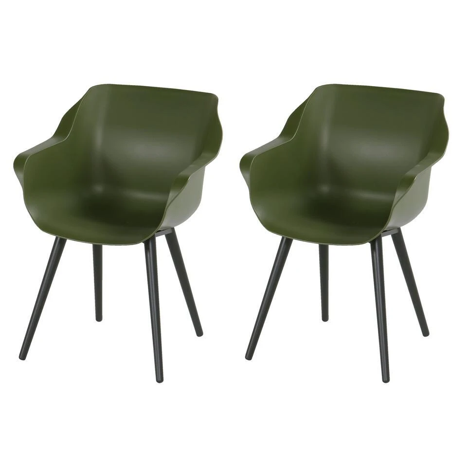 Hartman Sophie Studio Dining Armstoel - Moss Green - Set Van 2 3 Hartman Sophie Studio Dining Armstoel - Moss Green - Set Van 2