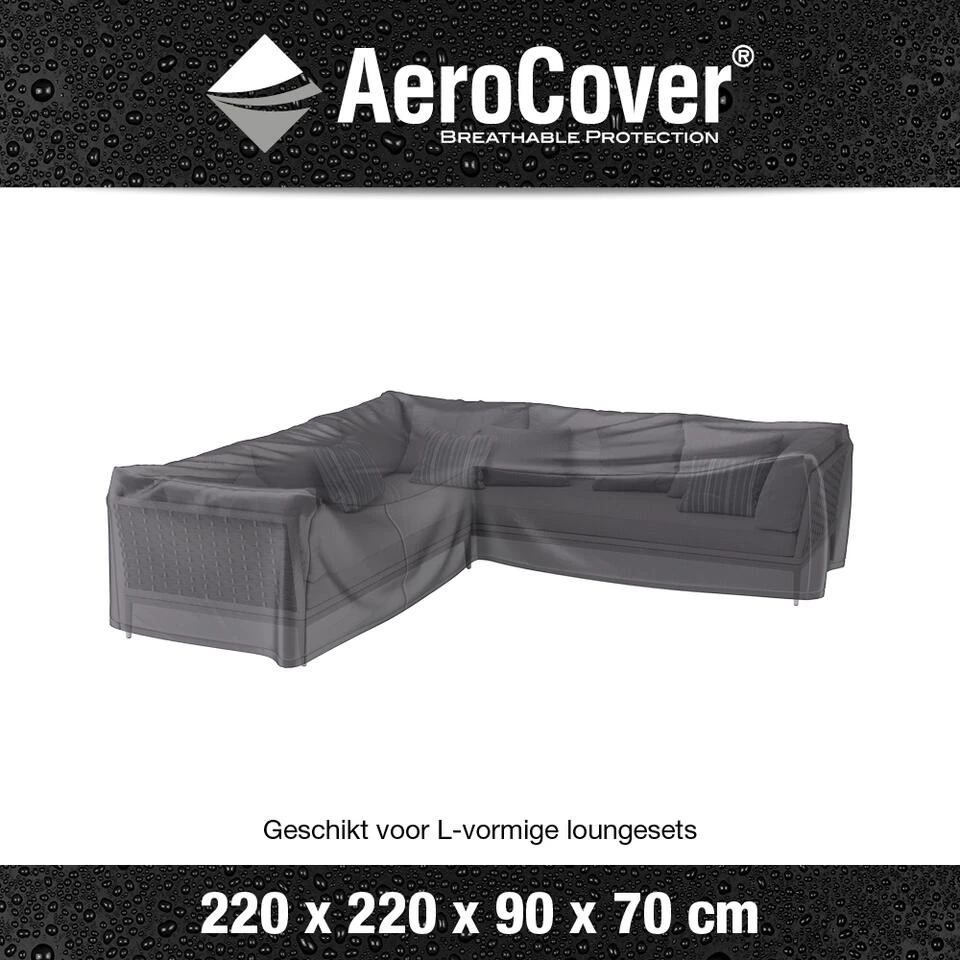 Aerocover Loungesethoes L-vorm 220x220 Cm 4 Aerocover Loungesethoes L-vorm 220x220 Cm - Afbeelding 2