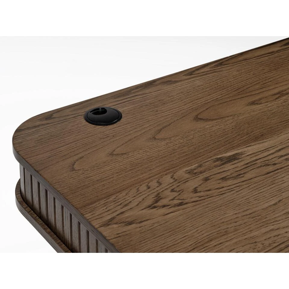 Giga Meubel Bureau Smoked Eikenhout - 60x120cm - Incl. Snoerengat - Tafel Nola 6 Giga Meubel Bureau Smoked Eikenhout - 60x120cm - Incl. Snoerengat - Tafel Nola - Afbeelding 4