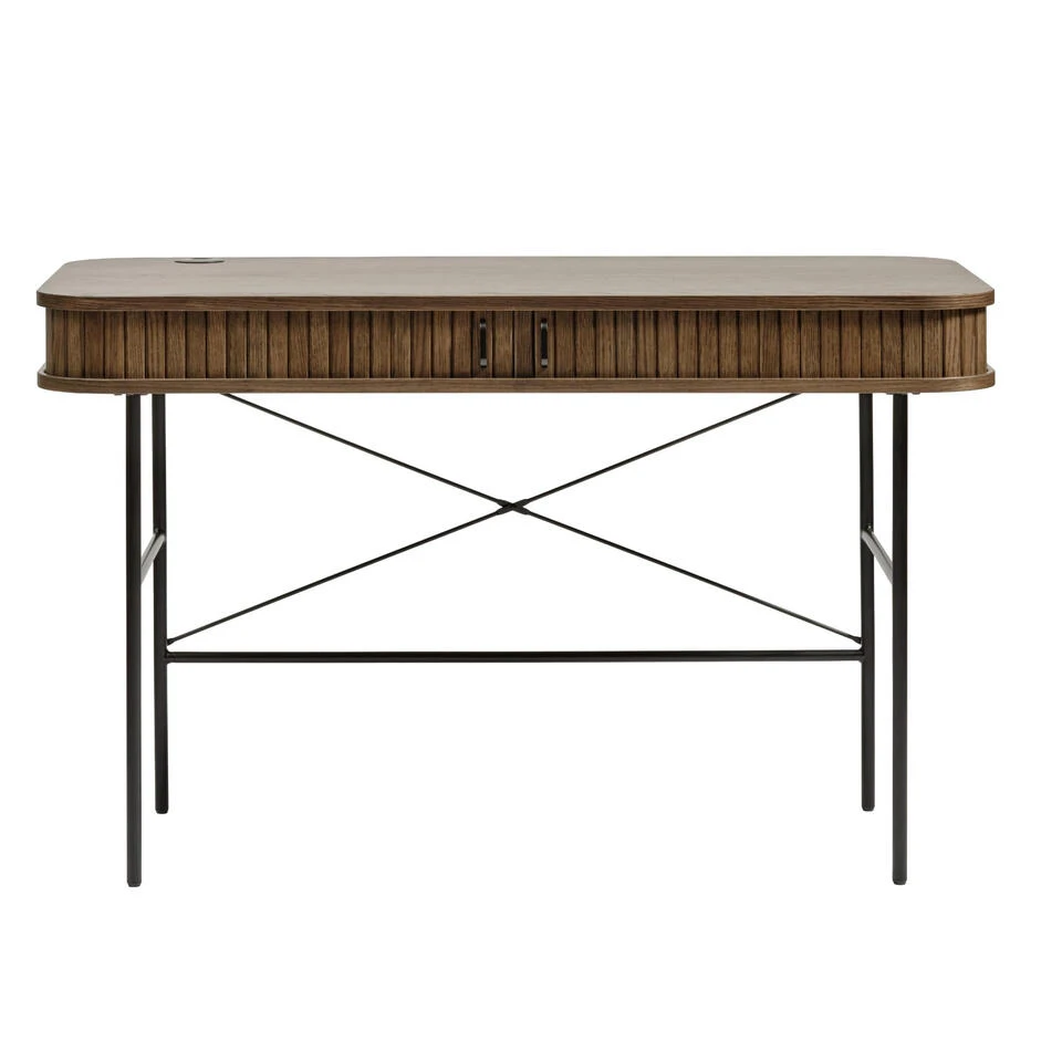 Giga Meubel Bureau Smoked Eikenhout - 60x120cm - Incl. Snoerengat - Tafel Nola 3 Giga Meubel Bureau Smoked Eikenhout - 60x120cm - Incl. Snoerengat - Tafel Nola