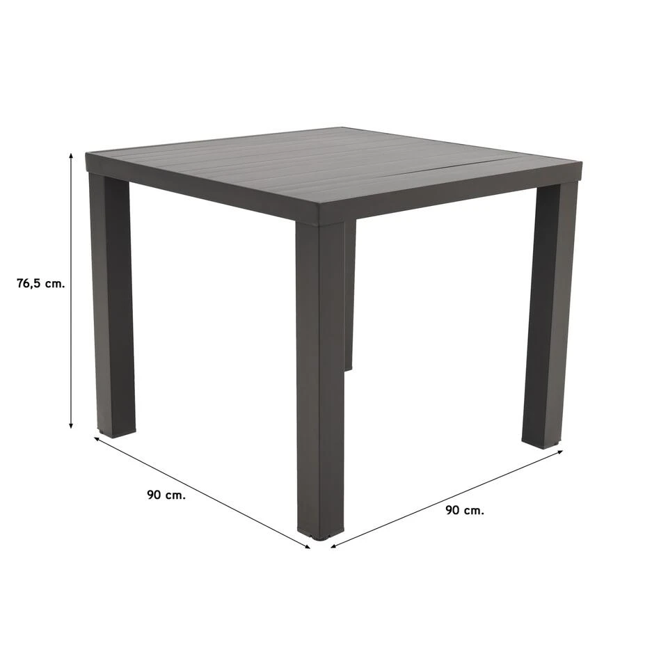 VDG Lena Tuintafel Antraciet - 90 X 90 Cm 4 VDG Lena Tuintafel Antraciet - 90 X 90 Cm - Afbeelding 2