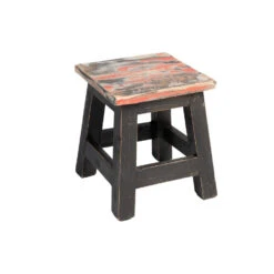 Rootsmann Houten Krukje - Mixkleur Zwart - Hout -Meubelpromotie 1000074653 0101