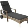 Tectake - Wicker Ligbed – Natuur - Afmetingen 200 X 70 X 33 Cm -Meubelpromotie 1000077832