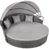 Tectake - Wicker Zonne-eiland Santorini - Grijs -Meubelpromotie 1000077875
