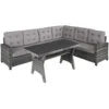 Tectake - Loungeset Catania - Wicker - Grijs 1 Tectake - Loungeset Catania - Wicker - Grijs -Meubelpromotie 1000077888