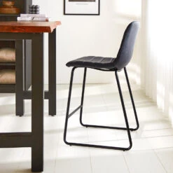 Set Van 2 Barkrukken Industrieel Mark Blauw Zithoogte 65 Cm Kunstleder 8 Set Van 2 Barkrukken Industrieel Mark Blauw Zithoogte 65 Cm Kunstleder -Meubelpromotie 1000078924 0102