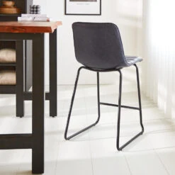 Set Van 2 Barkrukken Industrieel Mark Blauw Zithoogte 65 Cm Kunstleder 9 Set Van 2 Barkrukken Industrieel Mark Blauw Zithoogte 65 Cm Kunstleder -Meubelpromotie 1000078924 0103