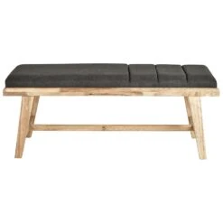 Beliani Hocker PHOLA - Lichte Houtkleur Polyester