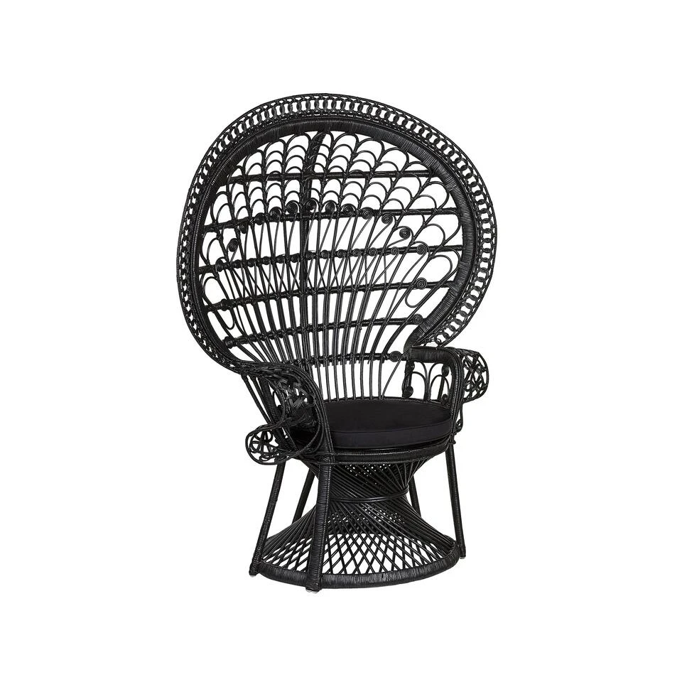 Beliani Fauteuil EMMANUELLE - Zwart Rotan 3 Beliani Fauteuil EMMANUELLE - Zwart Rotan