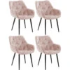 CLP Set Van 4 Eetkamerstoelen Tanna Fluweel Roze 2 CLP Set Van 4 Eetkamerstoelen Tanna Fluweel Roze -Meubelpromotie 1000080770