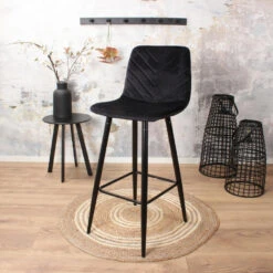 DS4U® Gaby Barkruk Velvet - Stof - Zwart 7 DS4U® Gaby Barkruk Velvet - Stof - Zwart -Meubelpromotie 1000082256 0101