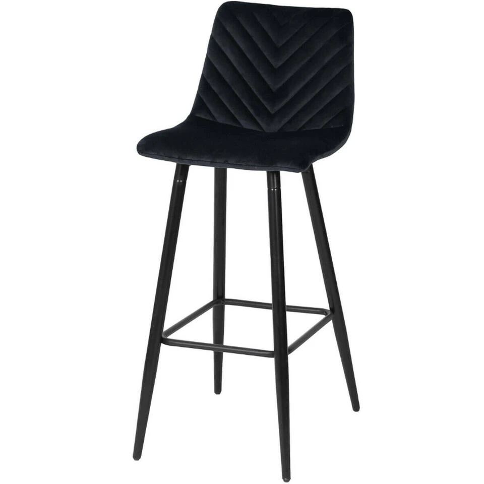 DS4U® Gaby Barkruk Velvet - Stof - Zwart 5 DS4U® Gaby Barkruk Velvet - Stof - Zwart - Afbeelding 3