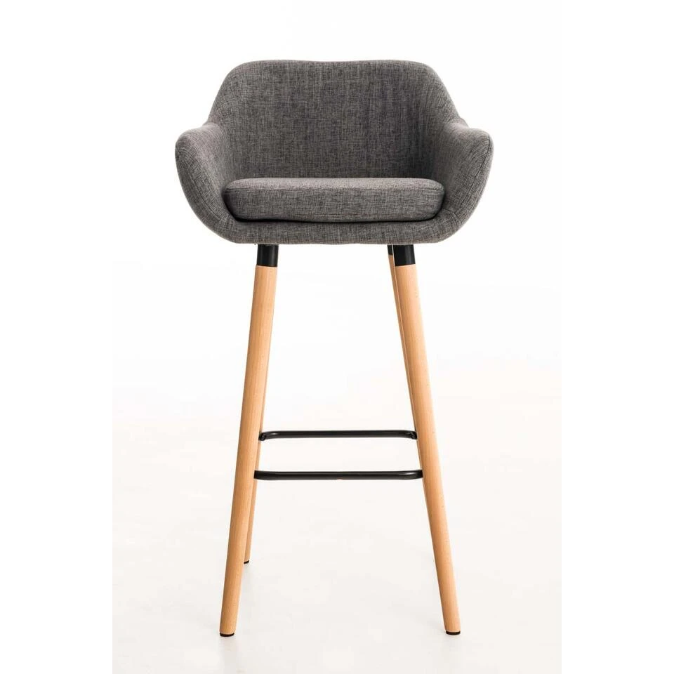 CLP Barkruk Grant Stof Zilverkleurig 4 CLP Barkruk Grant Stof Zilverkleurig - Afbeelding 2