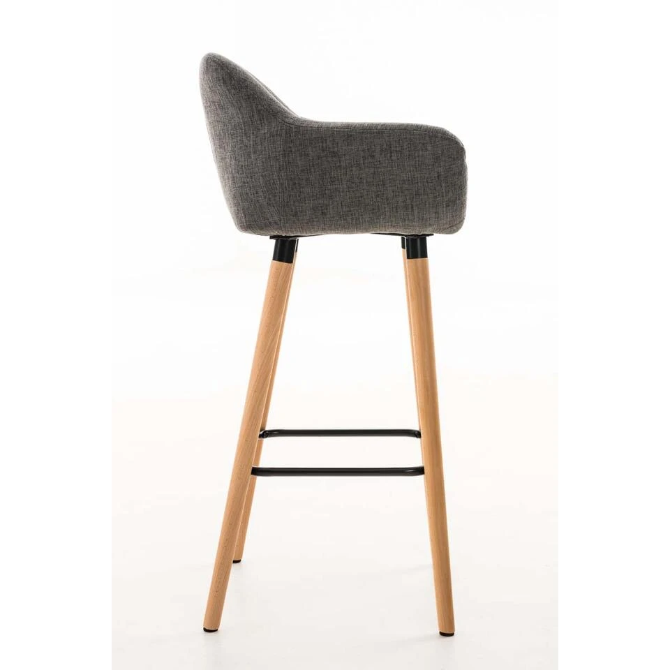 CLP Barkruk Grant Stof Zilverkleurig 5 CLP Barkruk Grant Stof Zilverkleurig - Afbeelding 3