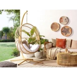 Beliani Hangstoel ACRI - Beige Pe Rotan -Meubelpromotie 1000082570 0101