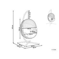 Beliani Hangstoel ACRI - Beige Pe Rotan -Meubelpromotie 1000082570 0102