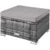 Tectake - Wicker Zitkruk -grijs- 53 X 53 X 26 Cm -Meubelpromotie 1000083108