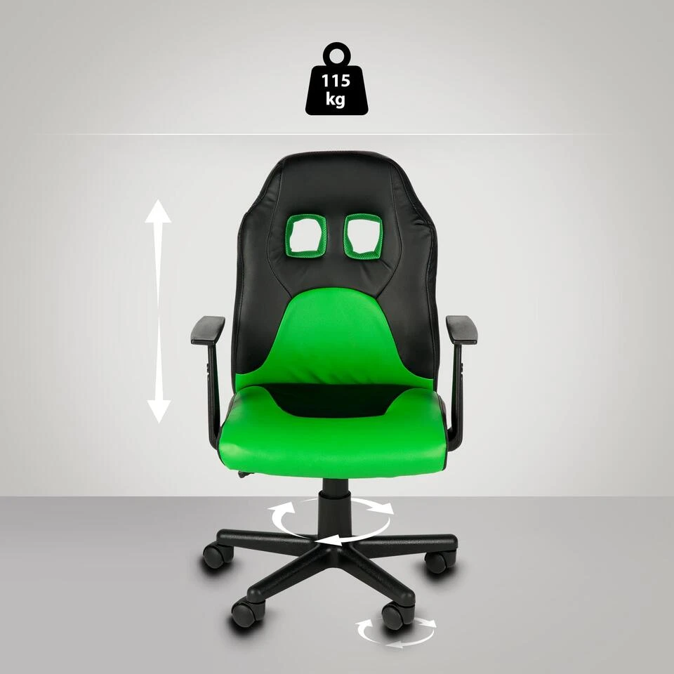 Clp Bureaustoel Fun Kunstleder Groen 5 Clp Bureaustoel Fun Kunstleder Groen - Afbeelding 3