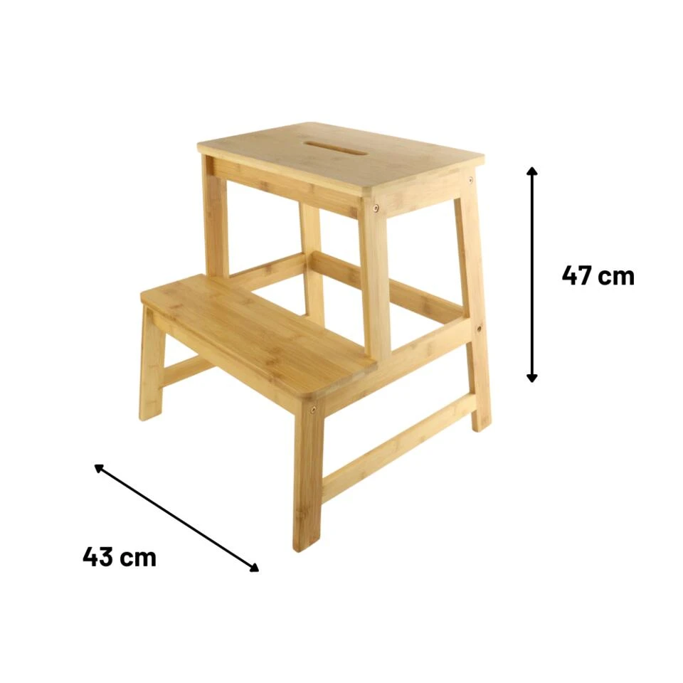 Orange85 Kruk Bamboe Keuken Krukje Opstapkrukje Houtlook 5 Orange85 Kruk Bamboe Keuken Krukje Opstapkrukje Houtlook - Afbeelding 3