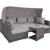 Tectake Wicker Loungeset San Marino Met Aluminium Frame, Grijs 2 Tectake Wicker Loungeset San Marino Met Aluminium Frame, Grijs -Meubelpromotie 1000086610