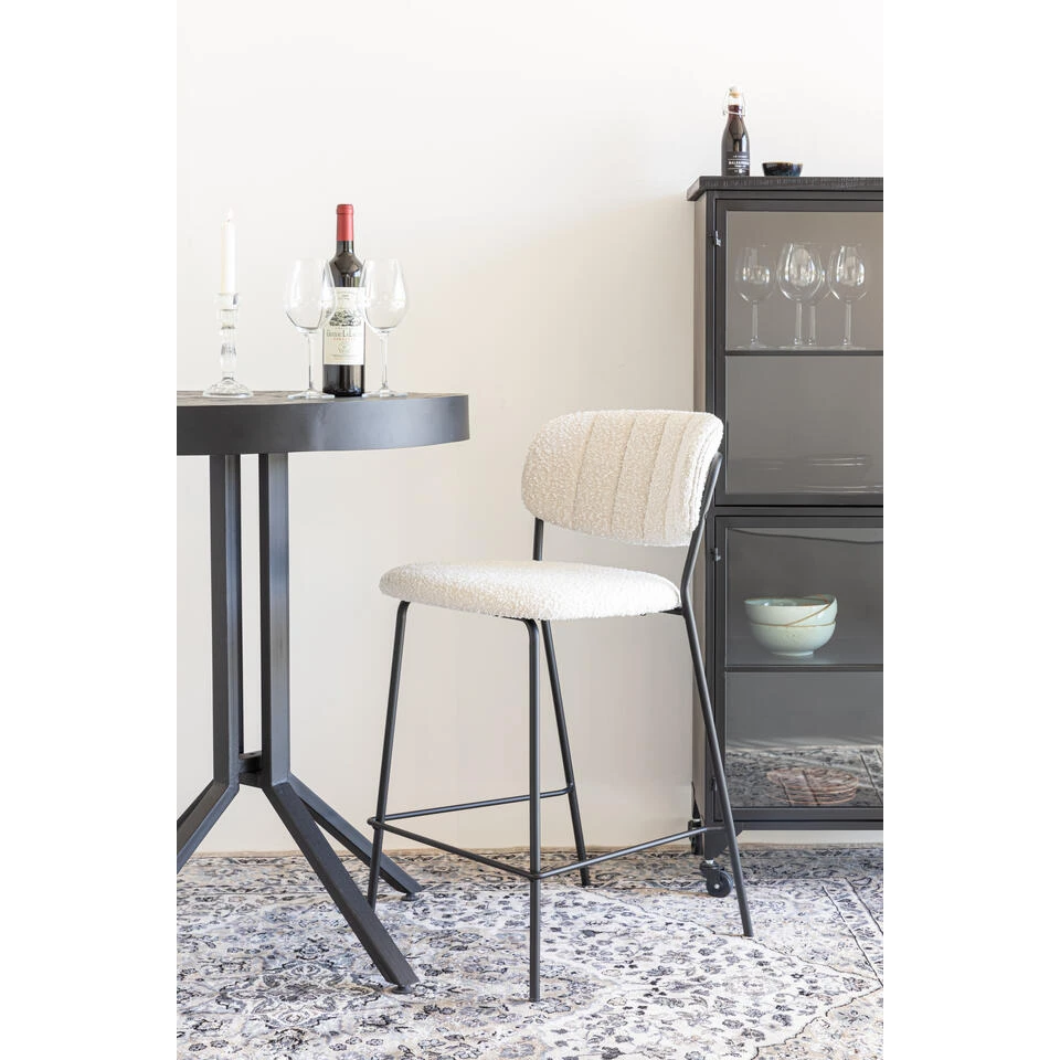 Rein Living Jolien Barkruk - Zwart/Boucle - Set Van 2 4 Rein Living Jolien Barkruk - Zwart/Boucle - Set Van 2 - Afbeelding 2